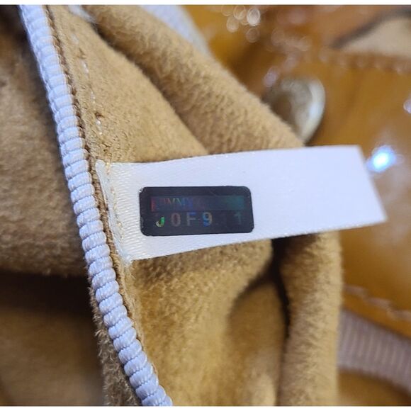 Jimmy Choo "Mandah" Camel Patent Leather & Suede Expandable Hobo Bag w/ COA - Picture 12 of 14